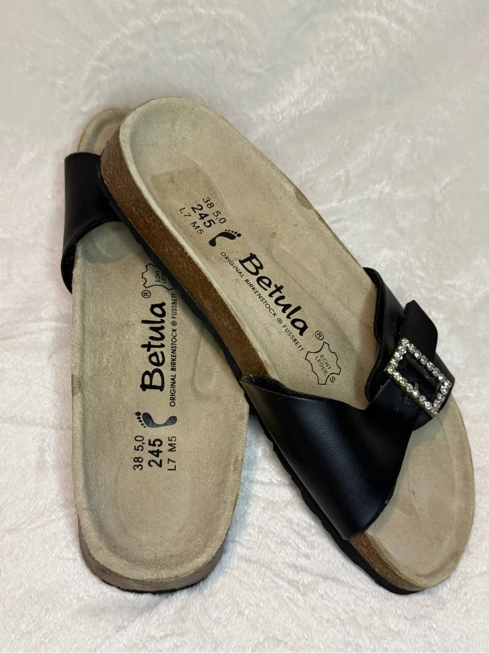 TULA By Birkenstock Madrid Black Buckle Strap Women's Slide Sandals Women’s US 7